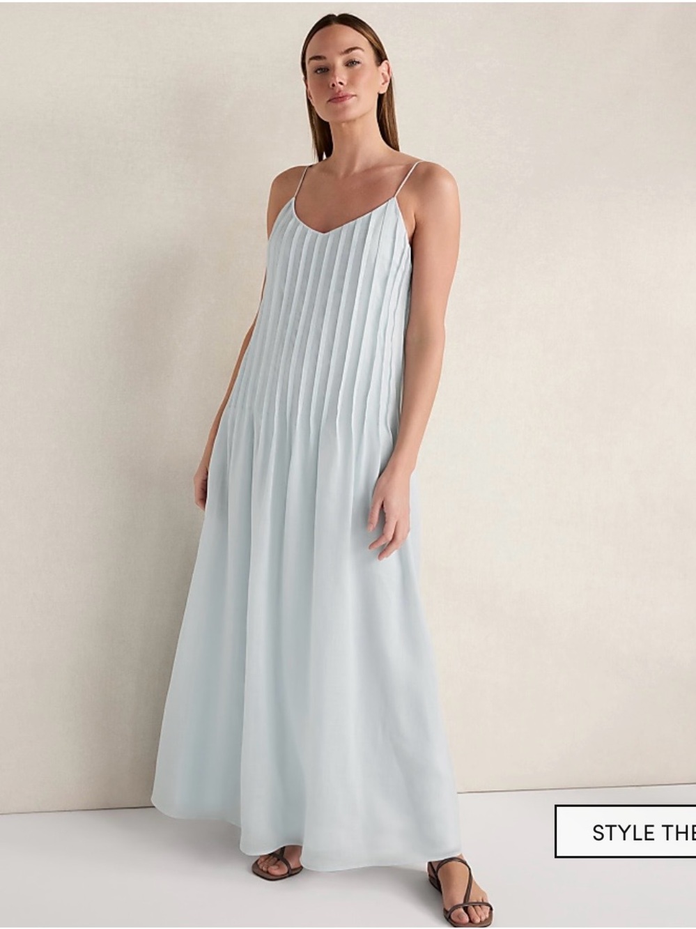 Haven Well Within Ramie Pintuck Maxi Dress in Pale Blue